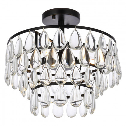 Elegant Flush Mount Light - Black, L 14" (1103F14BK)