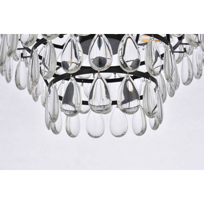 Elegant Flush Mount Light - Black, L 14" (1103F14BK)
