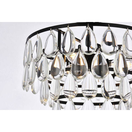 Elegant Flush Mount Light - Black, L 14" (1103F14BK)