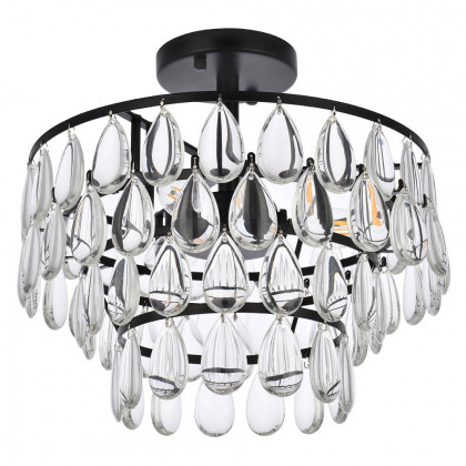 Elegant Flush Mount Light - Black, L 14" (1103F14BK)