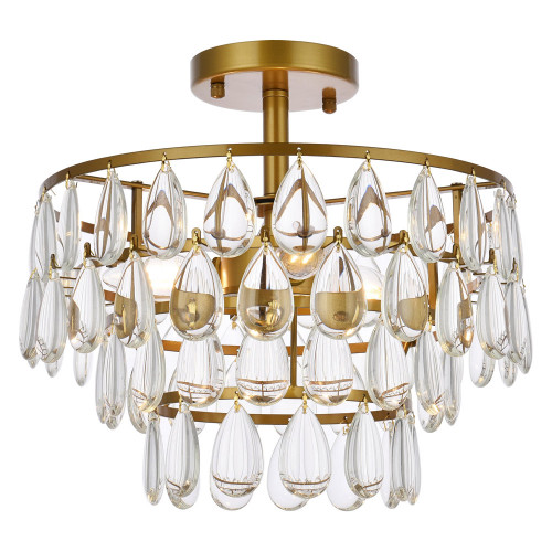 Elegant Flush Mount Light - Brass, L 14" (1103F14BR)