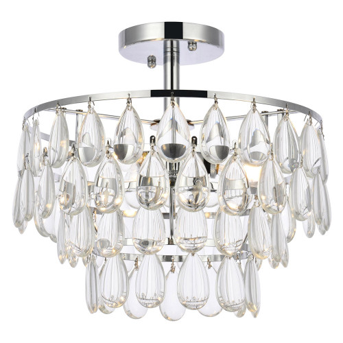 Elegant Flush Mount Light - Chrome, L 14" (1103F14C)