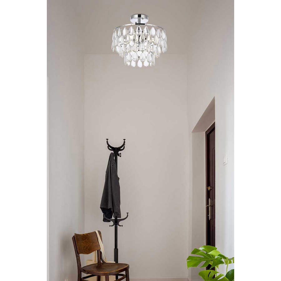 Elegant Flush Mount Light - Chrome, L 14" (1103F14C)