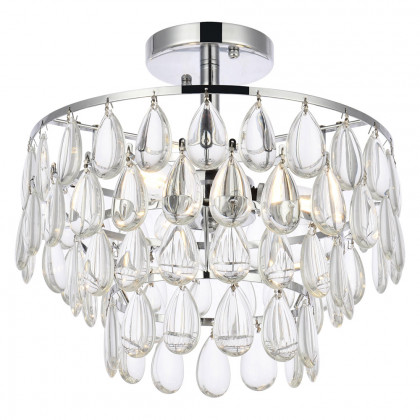Elegant Flush Mount Light - Chrome, L 14" (1103F14C)