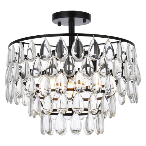 Elegant Flush Mount Light - Black, L 16" (1103F16BK)