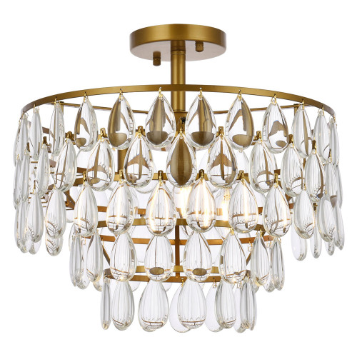 Elegant Flush Mount Light - Brass, L 16" (1103F16BR)
