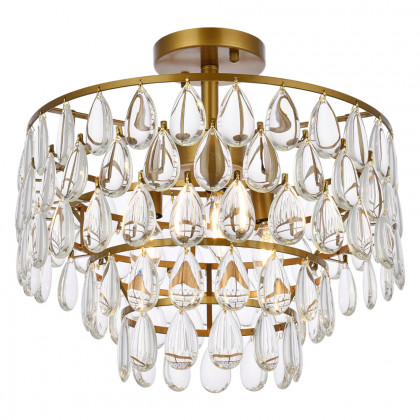 Elegant Flush Mount Light - Brass, L 16" (1103F16BR)