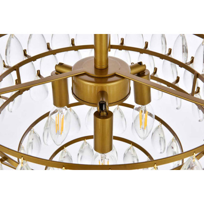 Elegant Flush Mount Light - Brass, L 16" (1103F16BR)