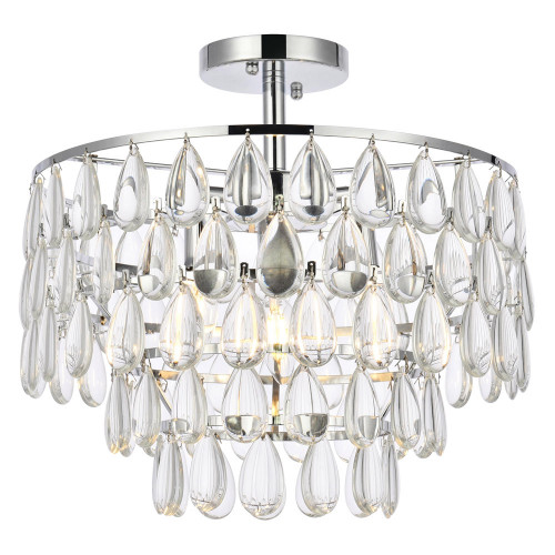 Elegant Flush Mount Light - Chrome, L 16" (1103F16C)