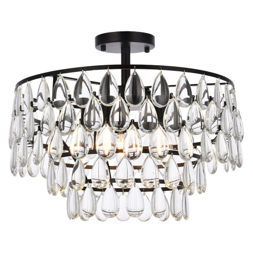 Elegant Flush Mount Light - Black, L 18" (1103F18BK)