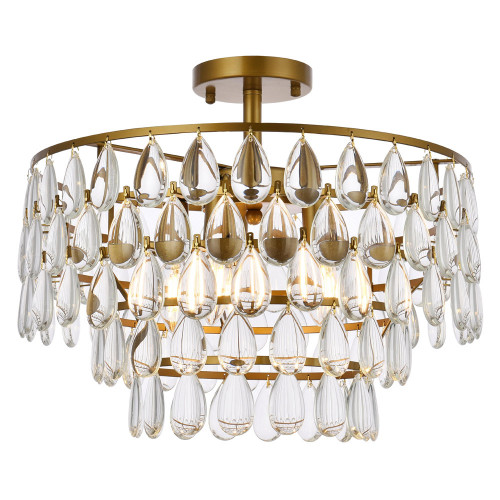Elegant Flush Mount Light - Brass, L 18" (1103F18BR)