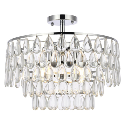 Elegant Flush Mount Light - Chrome, L 18" (1103F18C)
