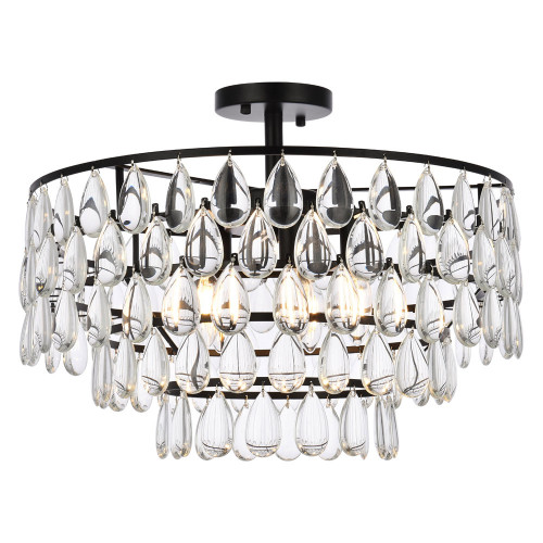 Elegant Flush Mount Light - Black, L 20" (1103F20BK)
