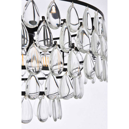 Elegant Flush Mount Light - Black, L 20" (1103F20BK)