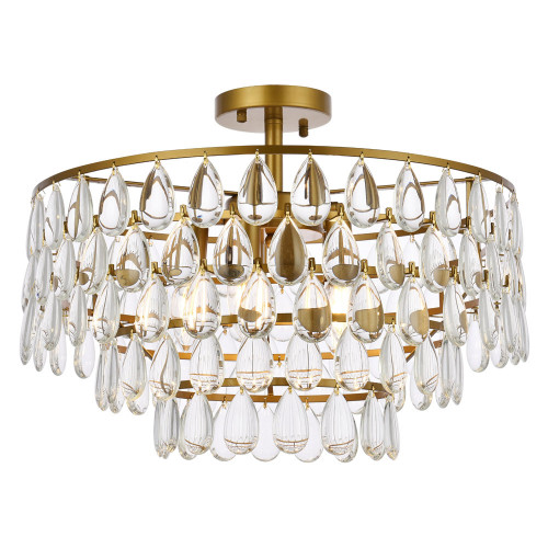 Elegant Flush Mount Light - Brass, L 20" (1103F20BR)
