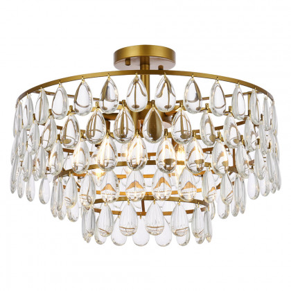 Elegant Flush Mount Light - Brass, L 20" (1103F20BR)