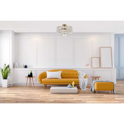 Elegant Flush Mount Light - Brass, L 20" (1103F20BR)