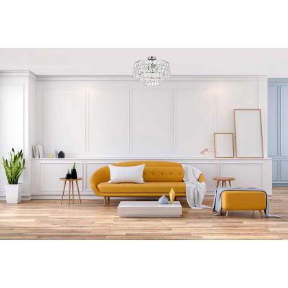 Elegant Flush Mount Light - Chrome, L 20" (1103F20C)