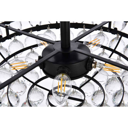 Elegant Pendant Light - Black, L 20" (1104D20BK)