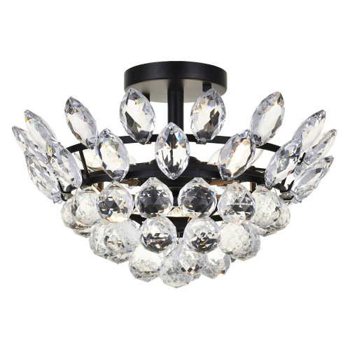 Elegant Flush Mount Light - Black, L 14" (1105F14BK)
