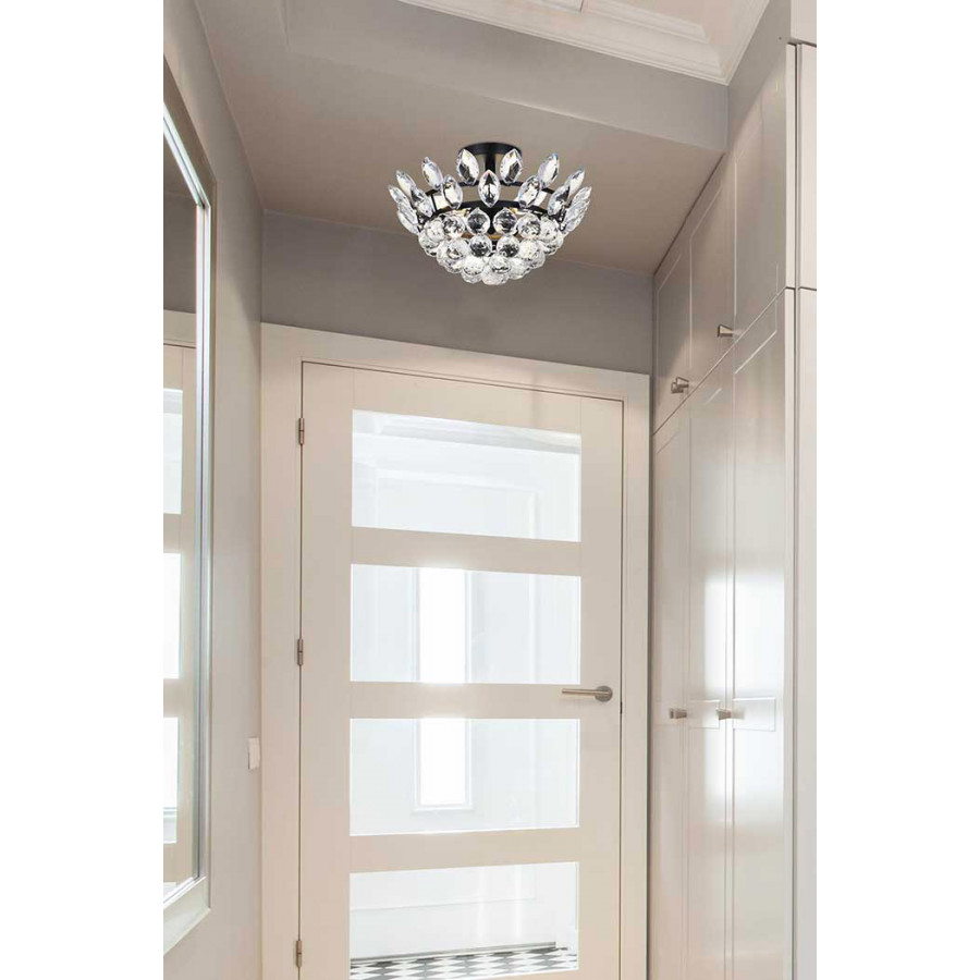 Elegant Flush Mount Light - Black, L 14" (1105F14BK)