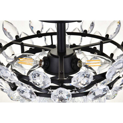Elegant Flush Mount Light - Black, L 14" (1105F14BK)