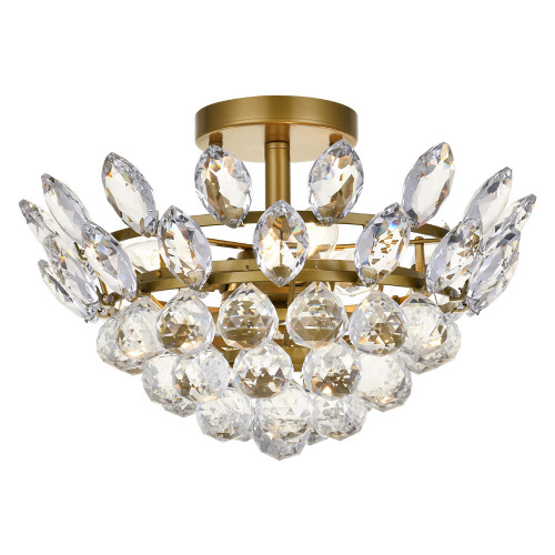 Elegant Flush Mount Light - Brass, L 14" (1105F14BR)