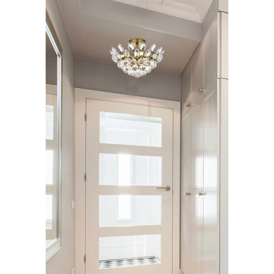 Elegant Flush Mount Light - Brass, L 14" (1105F14BR)