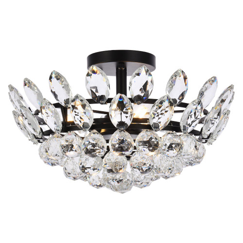 Elegant Flush Mount Light - Black, L 16" (1105F16BK)