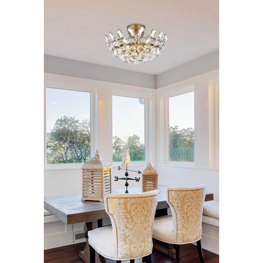 Elegant Flush Mount Light - Brass, L 16" (1105F16BR)