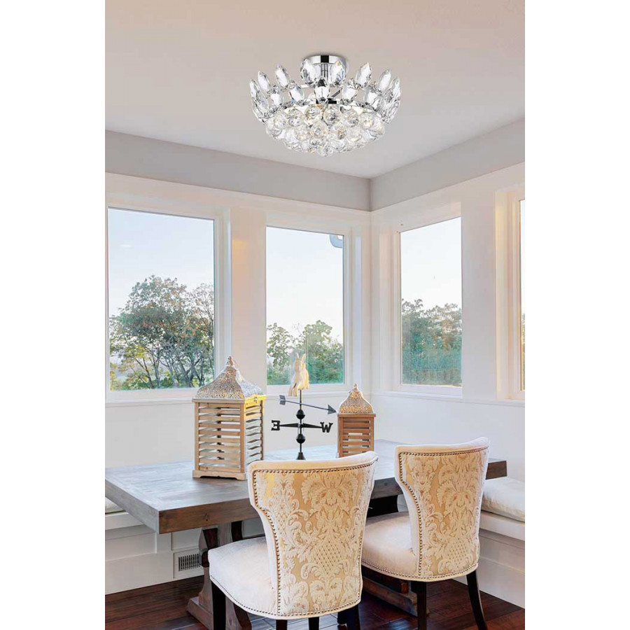 Elegant Flush Mount Light - Chrome, L 16" (1105F16C)