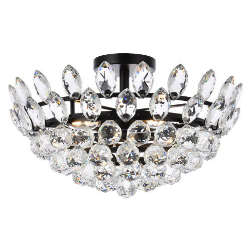 Elegant Flush Mount Light - Black, L 18" (1105F18BK)