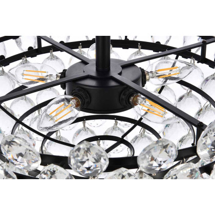 Elegant Flush Mount Light - Black, L 18" (1105F18BK)