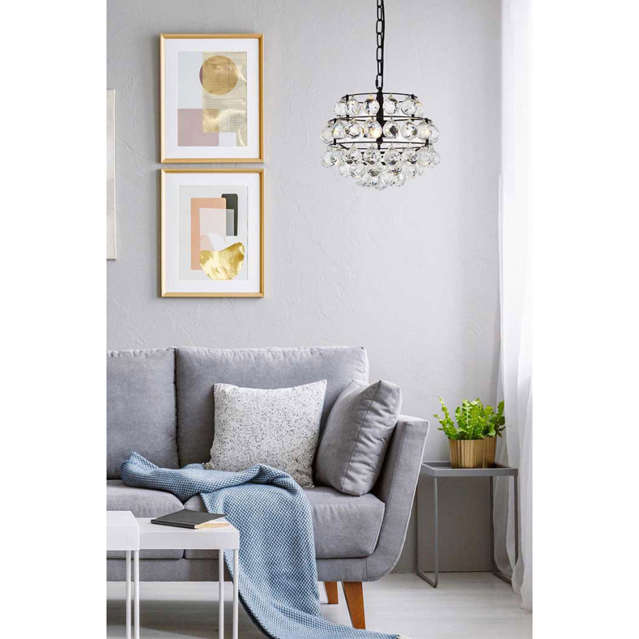 Elegant Pendant Light - Black, L 12" (1106D12BK)