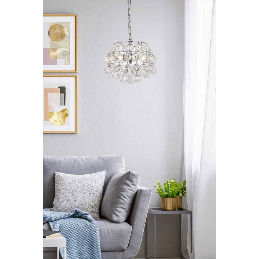 Elegant Pendant Light - Chrome, L 12" (1106D12C)
