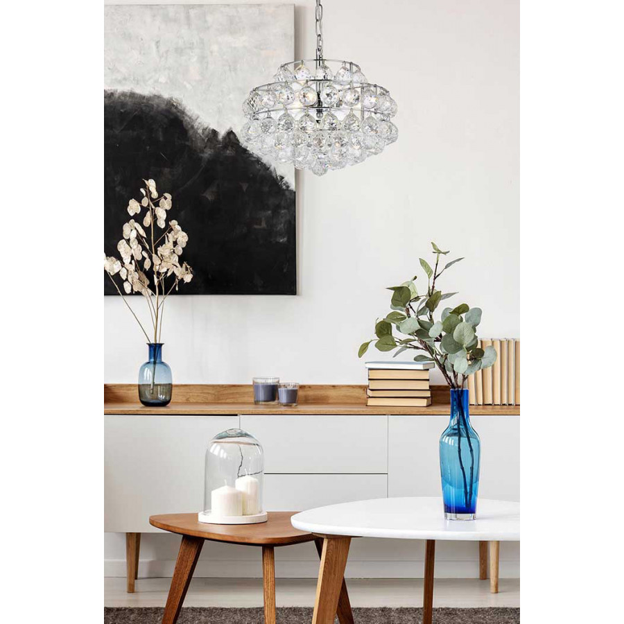 Elegant Pendant Light - Chrome, L 14" (1106D14C)