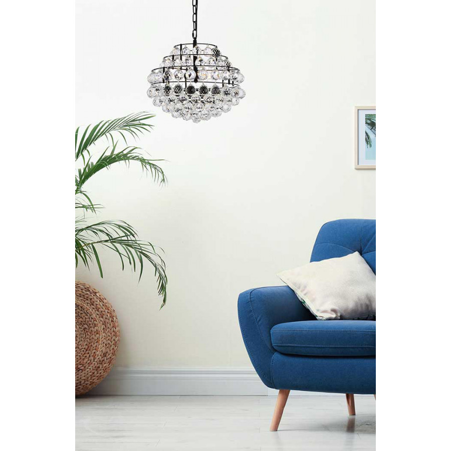 Elegant Pendant Light - Black, L 16" (1106D16BK)