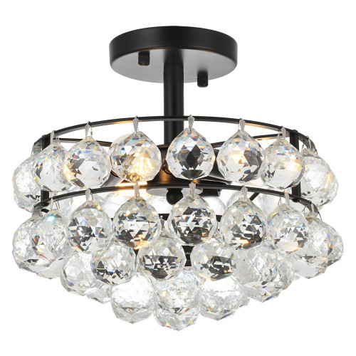 Elegant Flush Mount Light - Black, L 12" (1107F12BK)