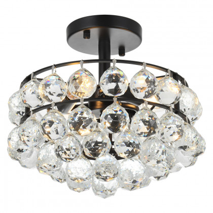 Elegant Flush Mount Light - Black, L 12" (1107F12BK)
