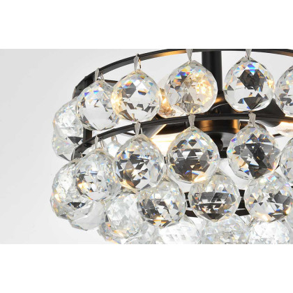 Elegant Flush Mount Light - Black, L 12" (1107F12BK)