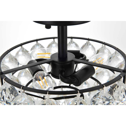 Elegant Flush Mount Light - Black, L 12" (1107F12BK)