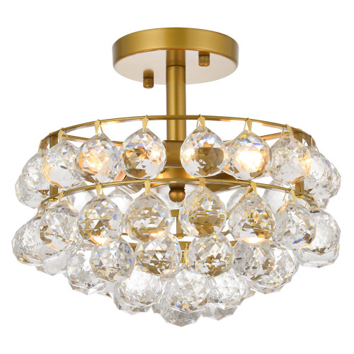 Elegant Flush Mount Light - Brass, L 12" (1107F12BR)