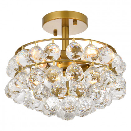 Elegant Flush Mount Light - Brass, L 12" (1107F12BR)