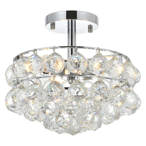 Elegant Flush Mount Light - Chrome, L 12" (1107F12C)