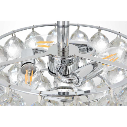 Elegant Flush Mount Light - Chrome, L 12" (1107F12C)