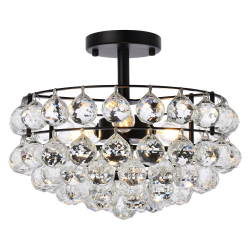 Elegant Flush Mount Light - Black, L 14" (1107F14BK)