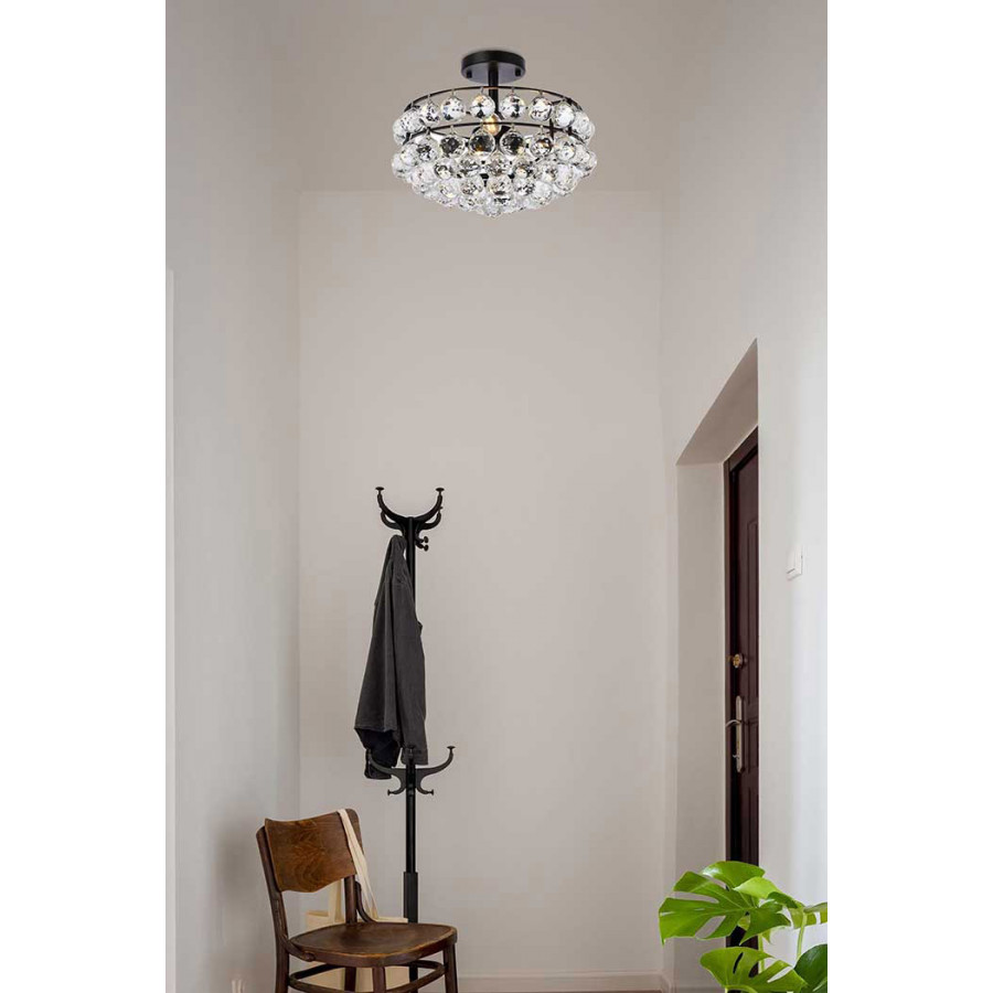 Elegant Flush Mount Light - Black, L 14" (1107F14BK)
