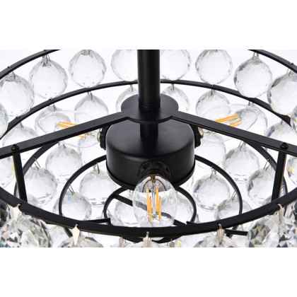Elegant Flush Mount Light - Black, L 14" (1107F14BK)