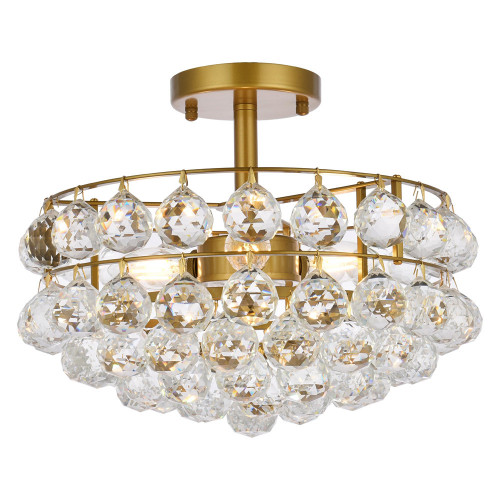 Elegant Flush Mount Light - Brass, L 14" (1107F14BR)