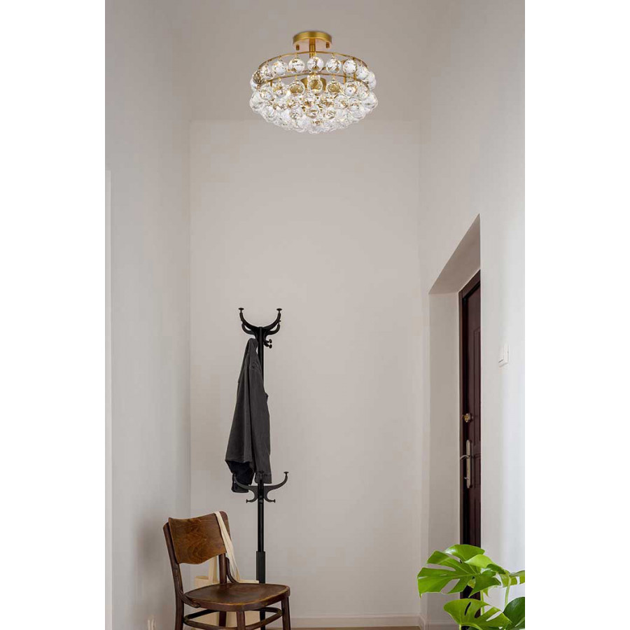 Elegant Flush Mount Light - Brass, L 14" (1107F14BR)